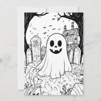 Gör-det-själv Halloween-kort med färgläggning-Söt  Julkort