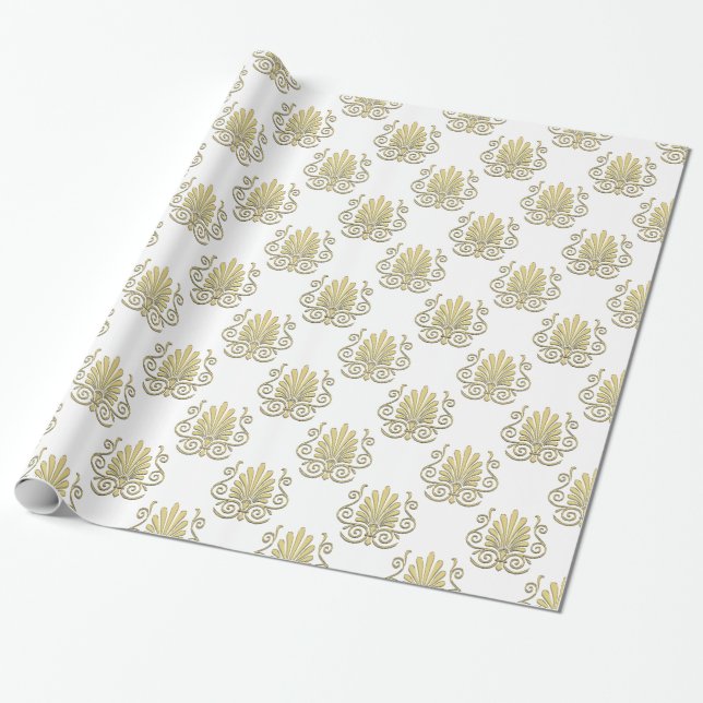 Gör-det-själv LG Faux Guld Damaskus Presentpapper (Utrullad)