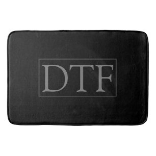 Gör-det-själv-monogram eller namn, klassisk svart badrumsmatta