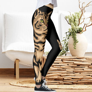 Gör-det-själv Namn Söt Katt Husdjur Djur Svart Per Leggings