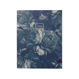 Gör-det-själv Navy Rose Gold Bröllop Euro Kuvertfo Anteckningsblock