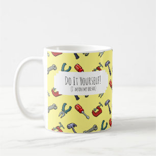 Gör det själv! Pixel Art Verktyg Hammer Vice Mönst Kaffemugg
