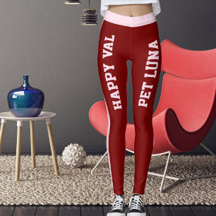 Gör-det-själv Röda Glada Alla Hjärtans Dag för Dju Leggings
