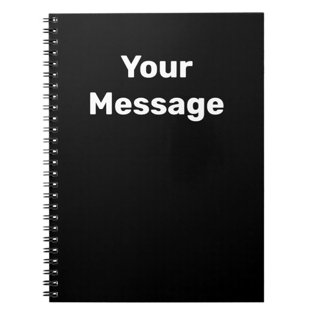 Gör det själv till textmallen Black and White Namn Anteckningsbok (Framsidan)