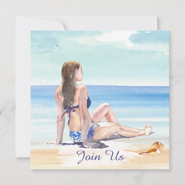 *~* Gör-det-själv Tropisk AR29 Strand FEST PARTY F Inbjudningar (Framsida)