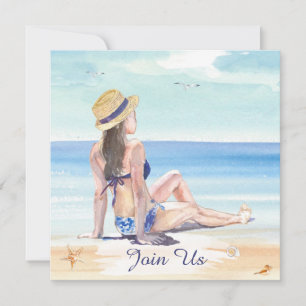 *~* Gör-det-själv Tropisk Strand AR29 Generisk QR  Inbjudningar