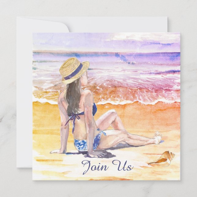 *~* Gör-det-själv Tropisk Strand AR29 Generisk SVA Inbjudningar (Framsida)