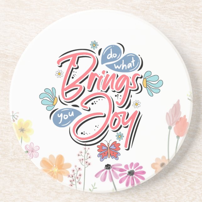 Gör det som ger dig Joy Blommigt och Butterfly-cit Underlägg (Framsidan)