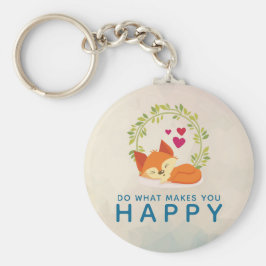 Gör det som gör att du Lycklig sömnfox med öron Nyckelring
