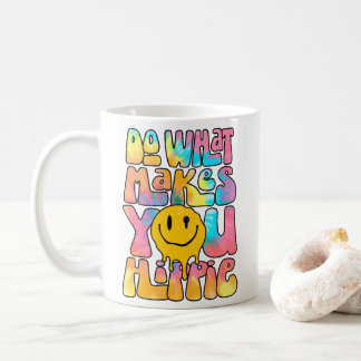 Gör det som gör dig Lycklig, Retro Hippie Lycklig Kaffemugg