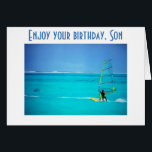 GÖR DET SOM GÖR DIG LYCKLIG, SON - BIRTHDAY ÖNSKEM HÄLSNINGSKORT<br><div class="desc">Det här kortet är perfekt för SON OCH WINDSURFER ELLER IDROTTSMAN SOM DU VILL SÄGA "ENJY DOY THE LIKE ON THE BIRTHDAY"</div>