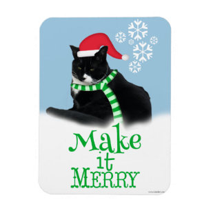 Gör det till en bra Helgdag Tuxedo Cat Magnet