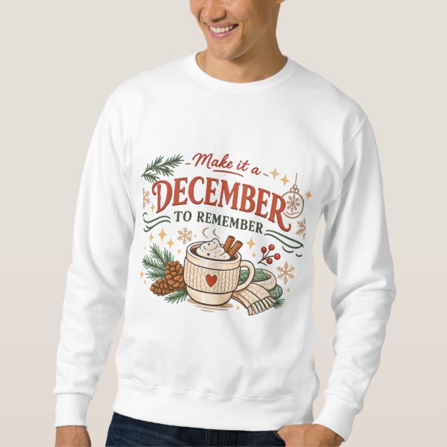 Gör det till en december att minnas jul lång ärmad tröja (Framsida)