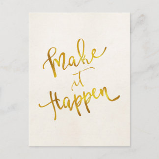 Gör det till Guld Faux Foil Metallic Motivationa Vykort