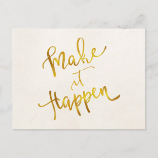 Gör det till Guld Faux Foil Metallic Motivationa Vykort