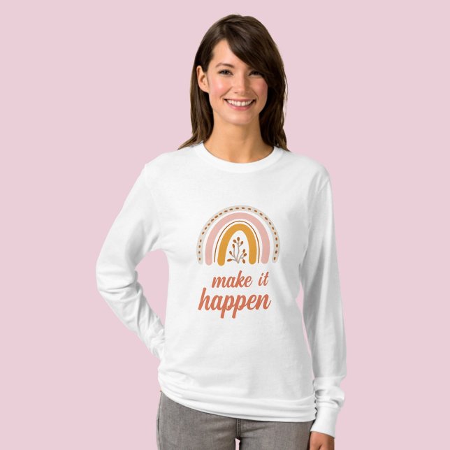 Gör det till verklighet, motivationsboho-regnbåge t shirt (Skapare uppladdad)
