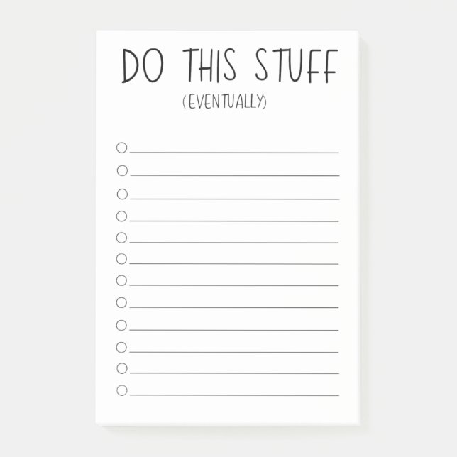 Gör detta Saker så småningom Post-it Block (Framsida)