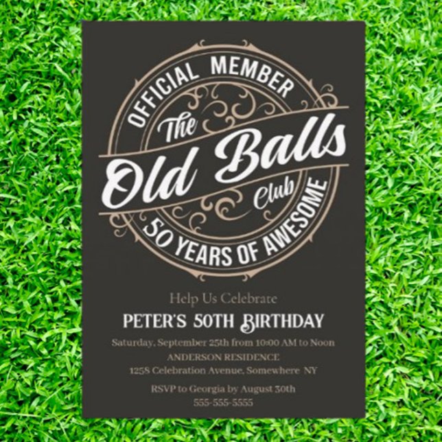  Gör dig redo för ett födelsedagsfirande i golfkla Inbjudningar (Congratulations on turning 50 – you’re not old, you’re a classic!)