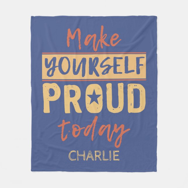 "Gör dig själv stolt"-filtar för eget namn Fleecefilt (Framsidan)