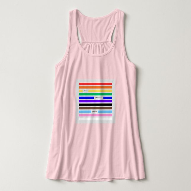 Gör Dig Själv Stolt Regnbågsredaktion Pride 2026 Linne Med Racerback (Design framsida)