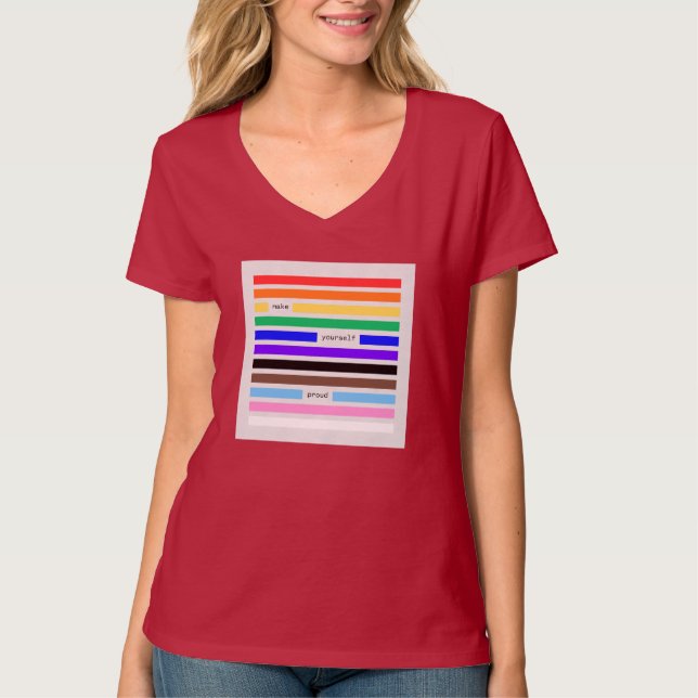 Gör Dig Själv Stolt Regnbågsredaktion Pride 2026 T Shirt (Framsida)