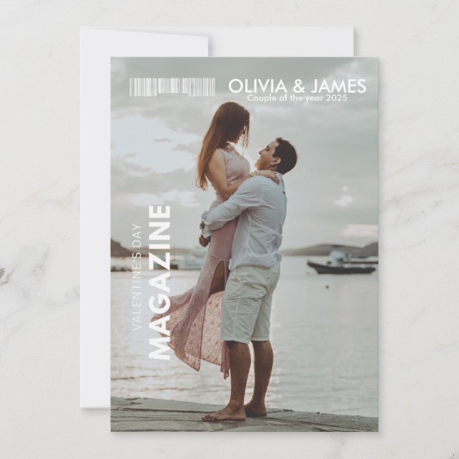 Gör dig själv till coverstjärna! Alla hjärtans dag Julkort (Framsida)