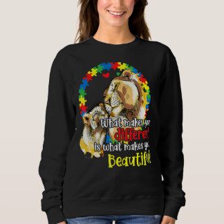Gör dig till en annan Lejon Mamma Autism Child Awa T Shirt