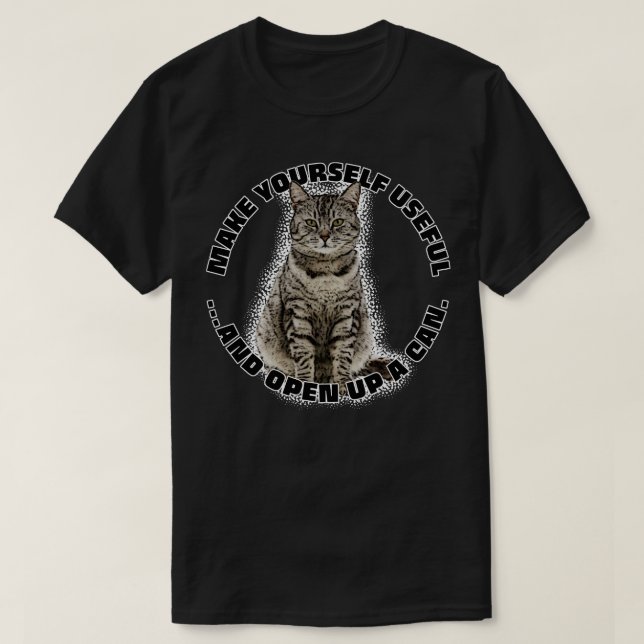 Gör diganvändbar och öppna en Kan-katt T Shirt (Design framsida)