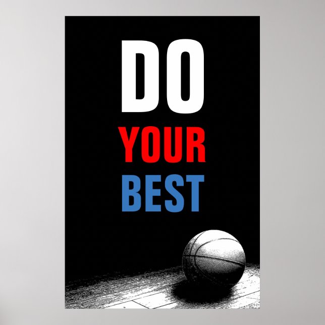 Gör din bästa svartvitt-basket poster (Framsidan)