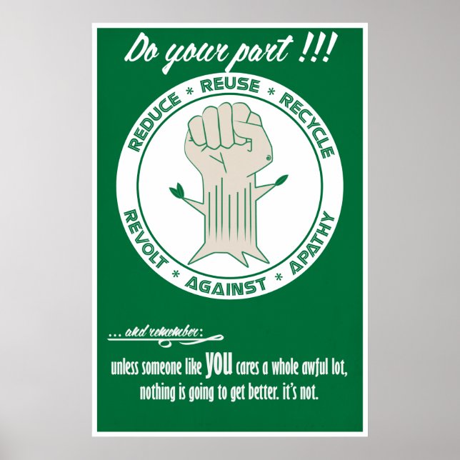 Gör din del - Minska, återanvänd, Återvinna Poster (Framsidan)