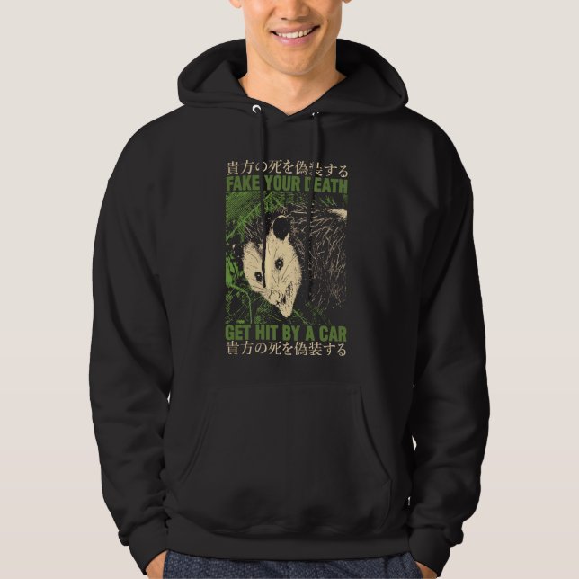 Gör din död Slå med bil Opossum japanska Hoodie (Framsida)