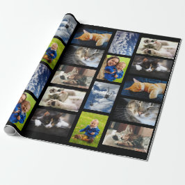 Gör din egen 9-fotokollage på svart presentpapper