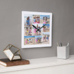 Gör din egen 9-fotokollage-Personlig Fyrkantig Klocka<br><div class="desc">Gör din egen 9-foto-kollage-Personligens fyrkantiga väggklocka från Ricaso - den här fotoklockan är lätt att anpassa .. enkelt att lägga till foton - Skicka som en unik skapat av dig personlig-gåva från biet eller skapa den åt dig själv - en underbar,  hjärtlig biet-fullt av Personligerna minnen från underbara tider</div>