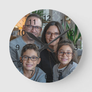 Gör din egen Anpassningsbar-familjs fotoPersonlig Rund Klocka