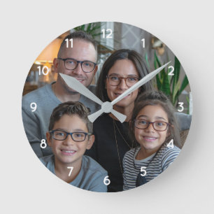 Gör din egen Anpassningsbar-familjs fotoPersonlig Rund Klocka