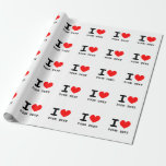 Gör din egen anpassningsbar I KÄRLEK - JAG HEART p Presentpapper<br><div class="desc">Gör din egen anpassningsbar I KÄRLEK - jag HEART-personlig som är papper för födelsedags- eller julJulfest. Popular-klappa för vänner, familj, barn (pojke eller flicka), mamma och pappa, par, medarbetare, anställd, make och hustru, chef, skollärare, sjuksköterska. Lägg till din egen hobby, ditt jobb, ditt arbete, sak, din person eller ditt intresse....</div>