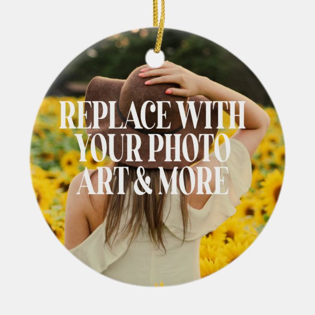 Gör din egen anpassningsbar till personlig julgransprydnad keramik (Framsidan)