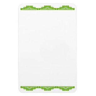Gör din egen - Art Deco Sunburst White and Lime Magnet