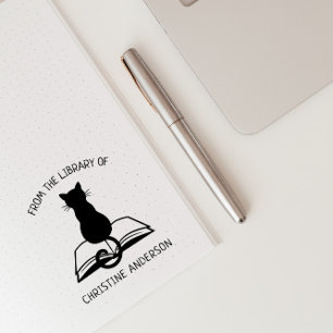 Gör din egen Cute Cat Från Bibliotek Självfärgande Stämpel