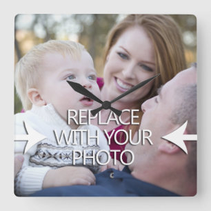 Gör din egen familjs fotoklocka fyrkantig klocka