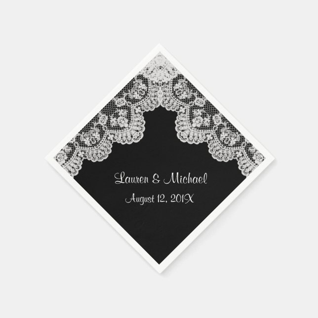 Gör din egen Färg Faux White Snöre Bröllop Pappersservett (Hörn)