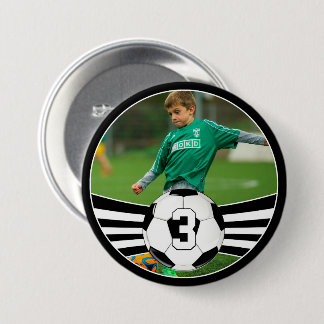 Gör din egen fotbollsspelare till foto och nummer, knapp