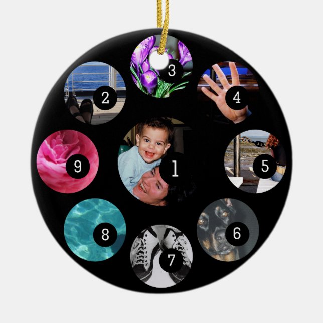 Gör din egen fotodekaler enkel med 9 bilder julgransprydnad keramik (Framsidan)