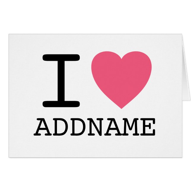 Gör din egen i Kärlek Heart - lägg till namn Hälsningskort (Framsidan Horizontal)