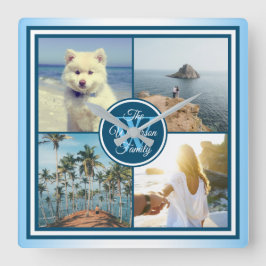Gör din egen instagram Grid Sommarfotokollage Fyrkantig Klocka