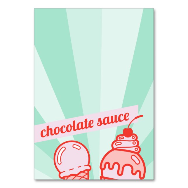 Gör din egen isCream Pub Topping Bord Tält Bordsnummer (Framsidan)