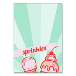 Gör din egen isCream Pub Topping Bord Tält Bordsnummer