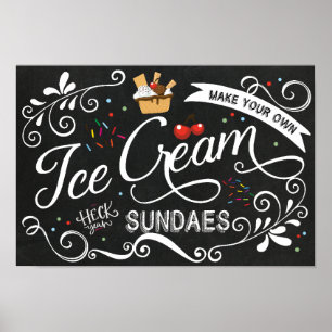 Gör din egen iskrämning till Sundae-signatur Poster