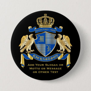 Gör din egen Jacka av Arm Blue Guld Eagle Emblem Knapp