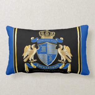 Gör din egen Jacka av Arm Blue Guld Eagle Emblem Lumbarkudde